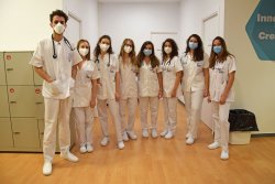 Alguns dels alumnes de Medicina que estan fent les pràctiques clíniques a l'Hospital Universitari de Vic